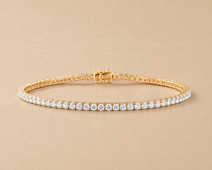 CHR Diamant Tennis Armbånd Guld 10K 14 K 2 mm