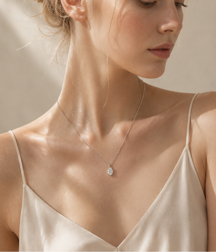 DIAMANT VEDHÆNG OVAL CUT PLATIN 1.19 CT