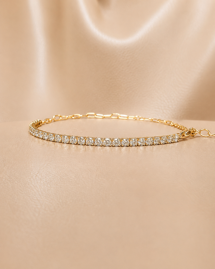 Petite Tennis Armbånd 2mm – Golden Edt.