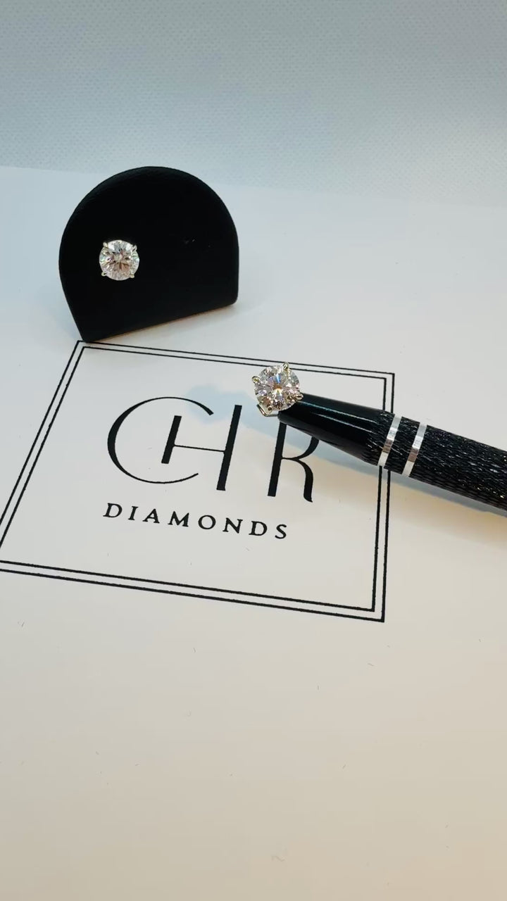 CHR SOLITAIRE ØRESTIK GULD 14 K