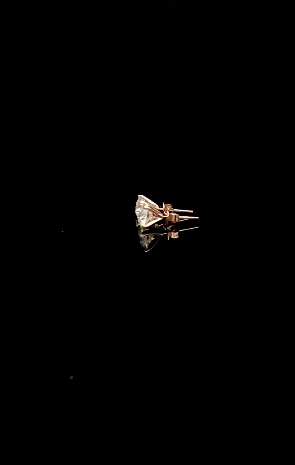 Diamant Ørestikker Rosaguld 14 K