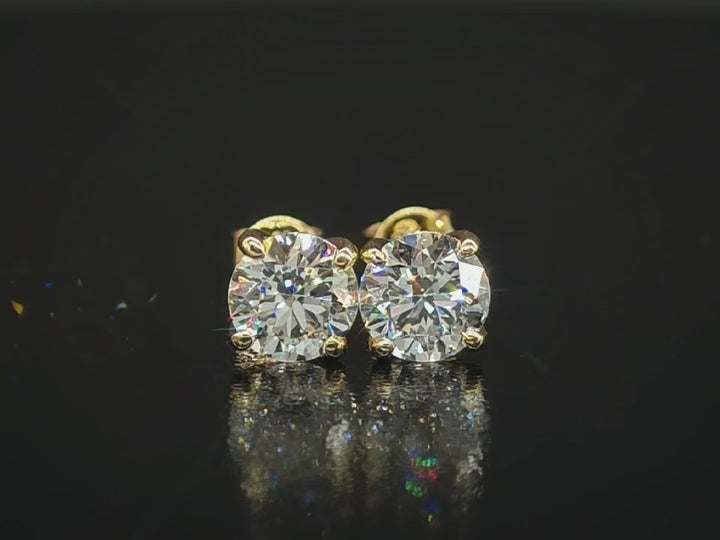 CHR DIAMANT SOLITAIRE ØRESTIKKER 14K GULD, 2X1 CT.