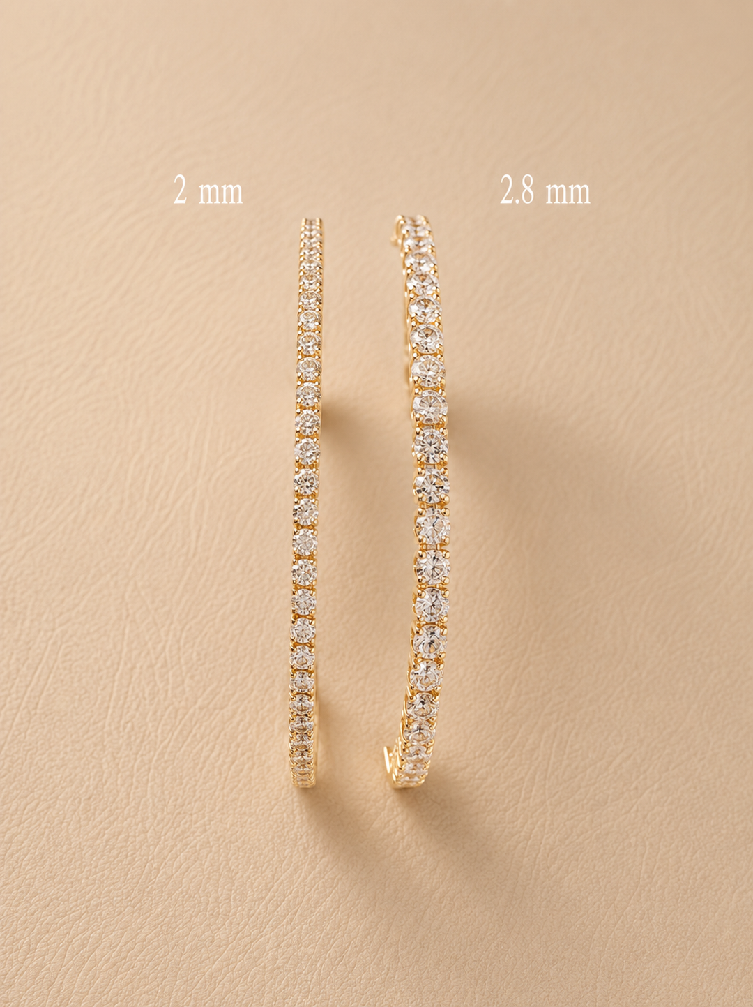 CHR Diamant Tennis Armbånd Guld 10K 14 K 2 mm