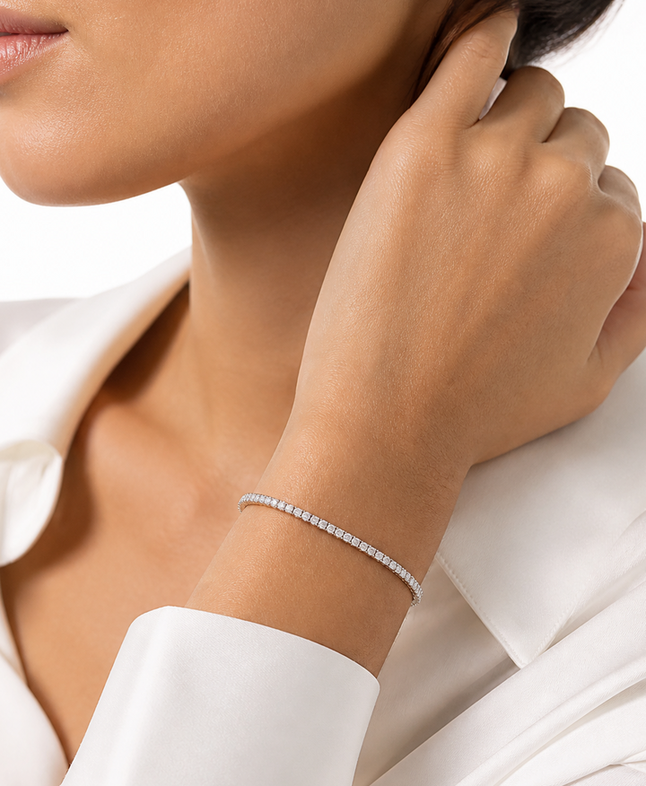 CHR Diamant Tennis Armbånd 2 mm 10K 14 K Hvidguld
